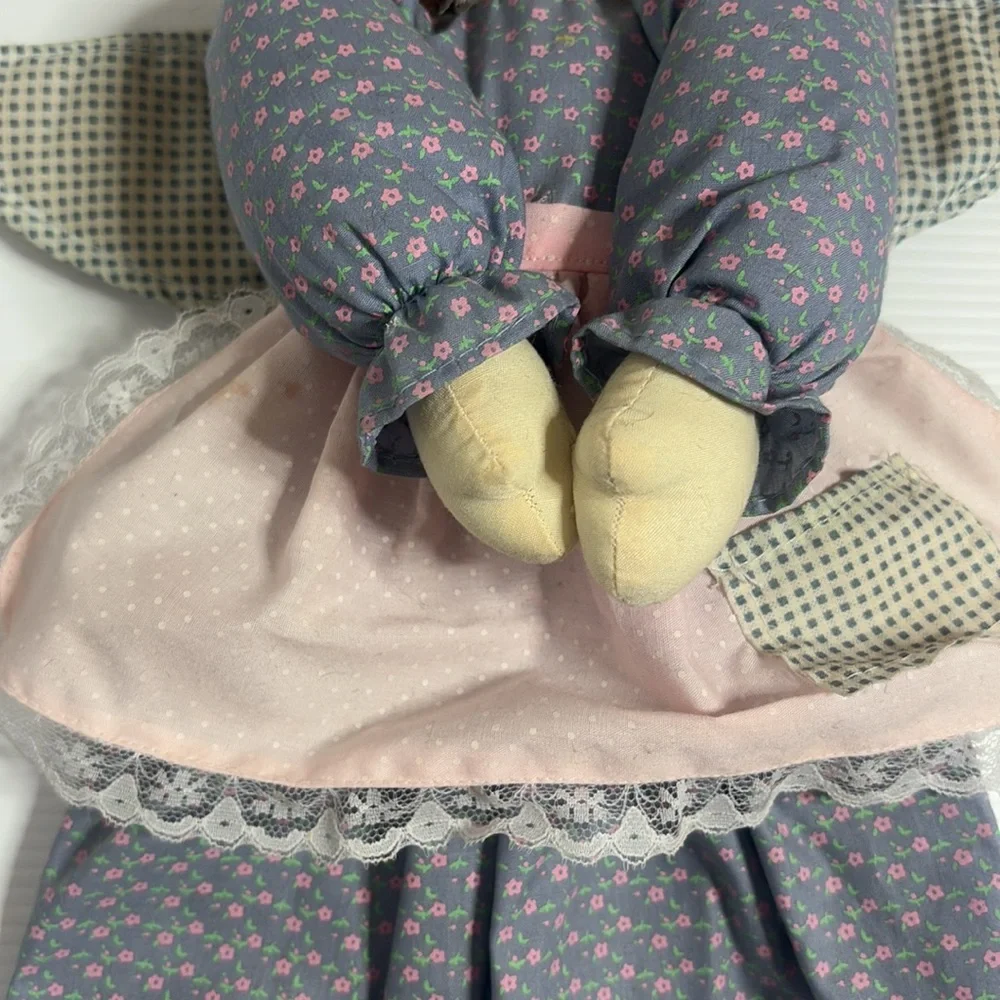 Vintage 90s Doll Hand Crafted Hand Made Floral French Farmhouse Cottage Core